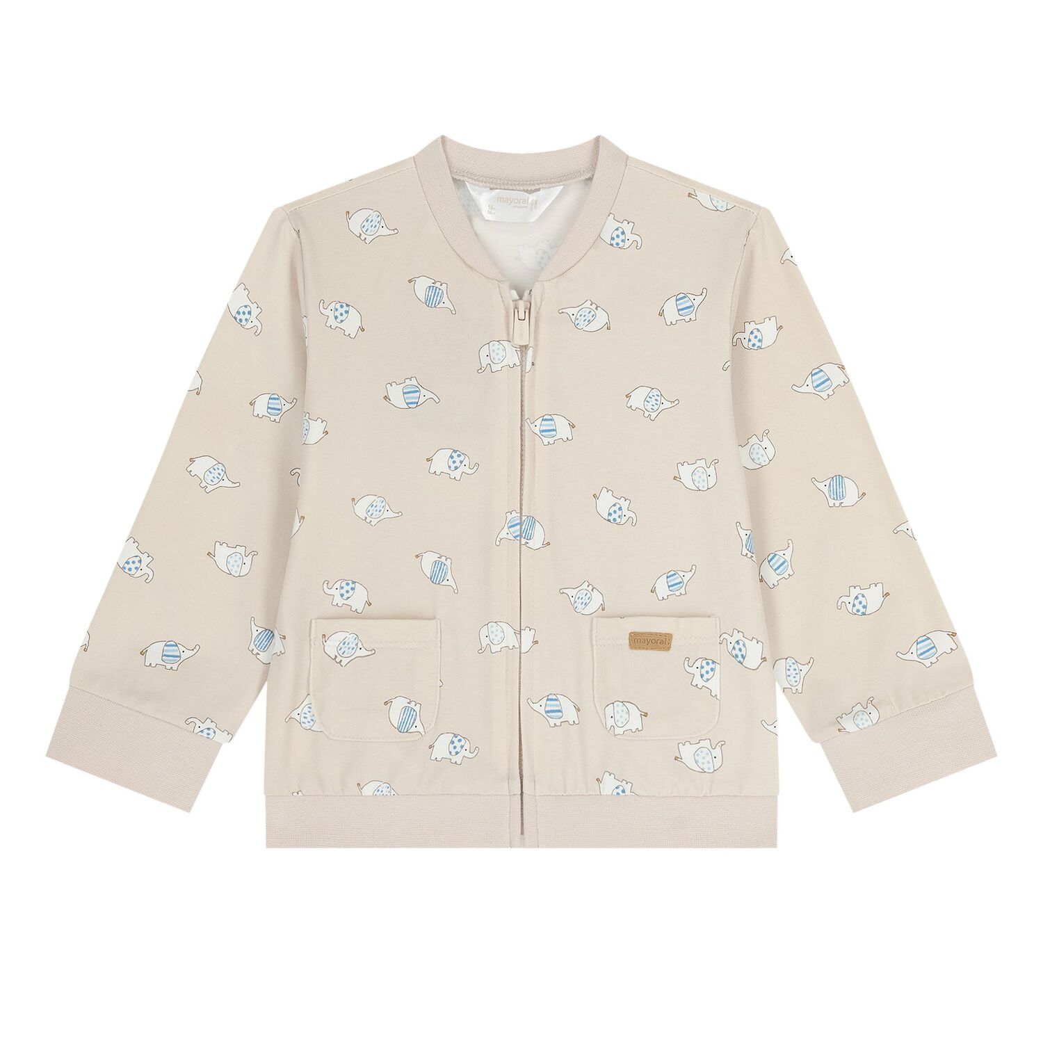 طقم رياضي للأولاد الصغار باللونين البيج والأزرق (3 قطع), 1, hi-res