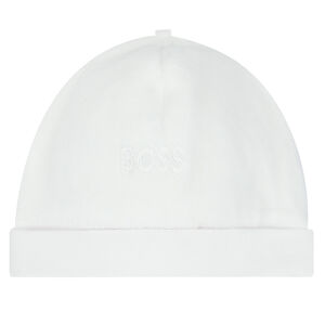 قبعة بالشعار باللون الأبيض للأولاد