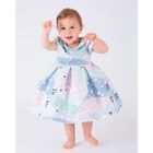 فستان ساتان باللون  الأزرق والوردي للبنات  , 1, hi-res