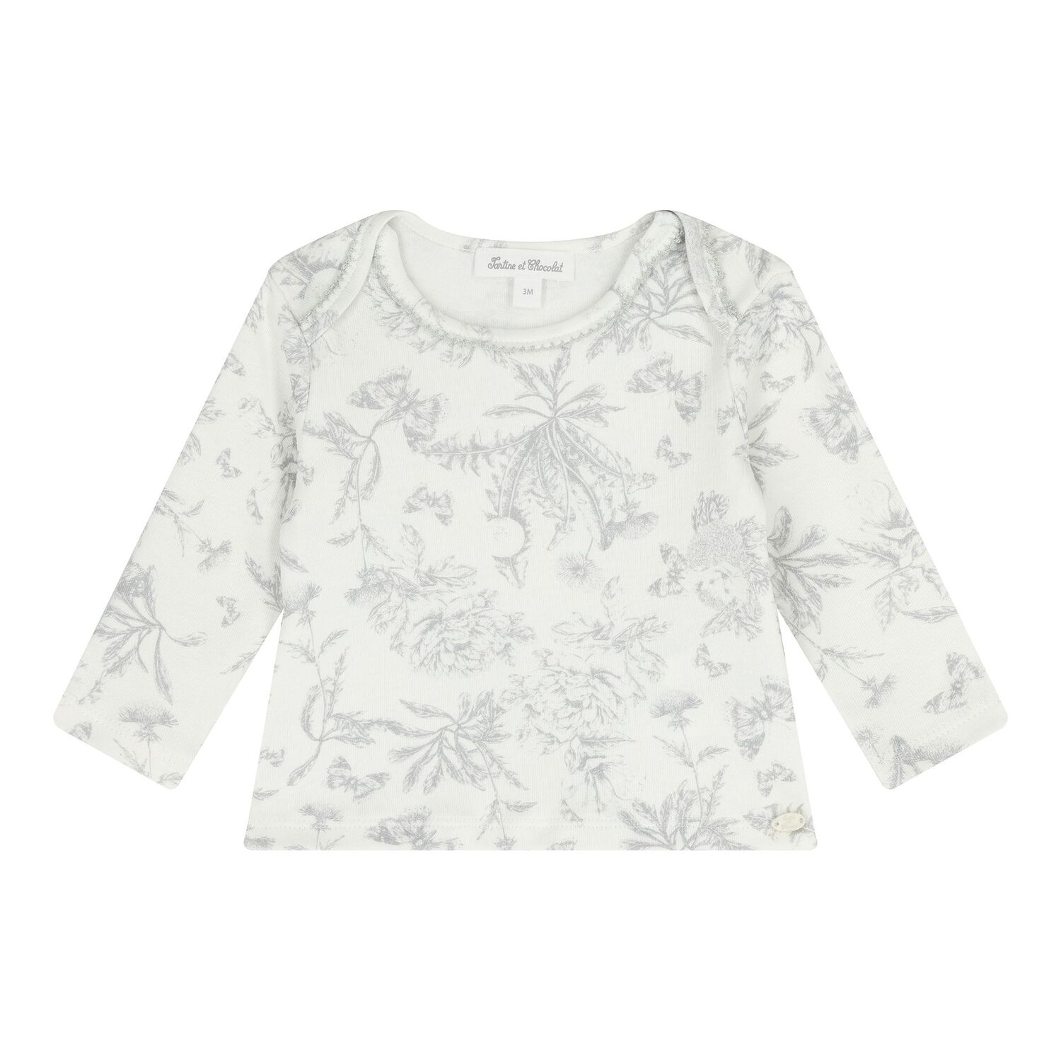 بيجامة أطفال قطنية باللونين الرمادي والأبيض من تويلي دي جوي, 2, hi-res