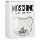 White Teddy Bear Logo Babygrow Gift Set, 1, hi-res