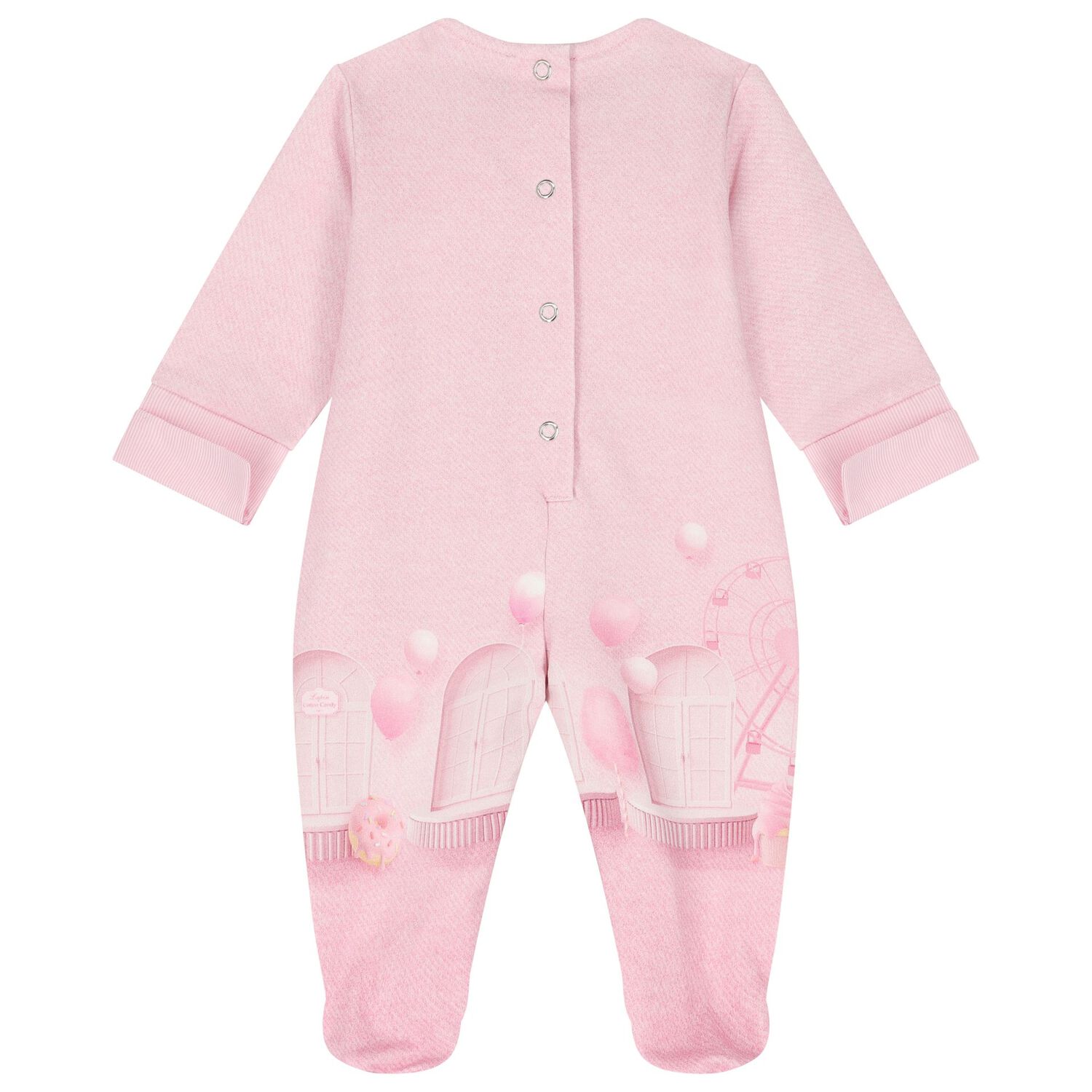 Baby Girls Pink Bow Babygrow, 1, hi-res image number null