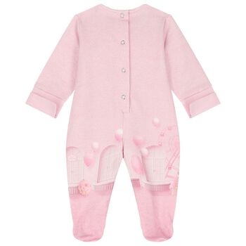 Baby Girls Pink Bow Babygrow