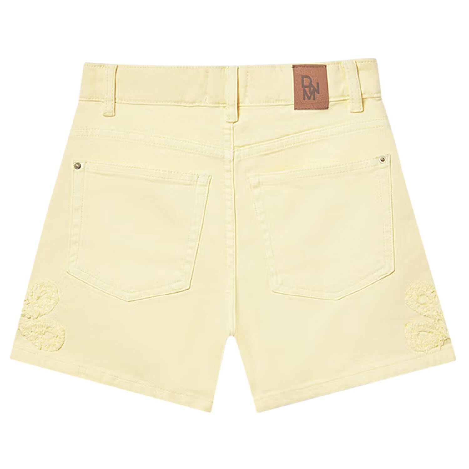 Girls Yellow Flower Shorts, 1, hi-res