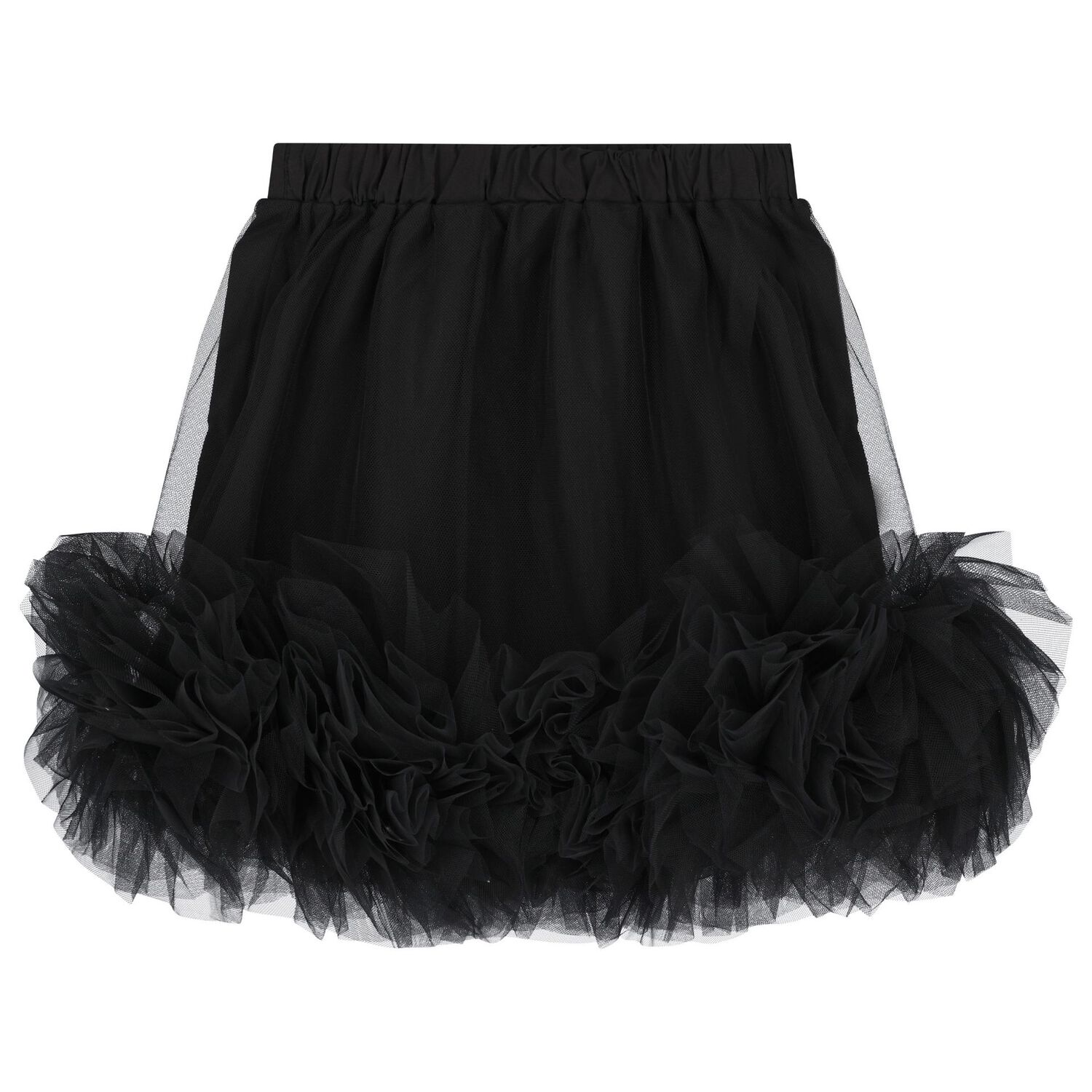 Girls Black Tulle Ruffle Skirt, 1, hi-res image number null