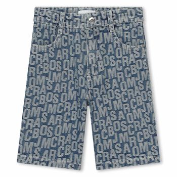 Boys Denim Blue Logo Shorts