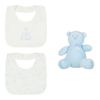 Baby Boys White & Blue Gift Set