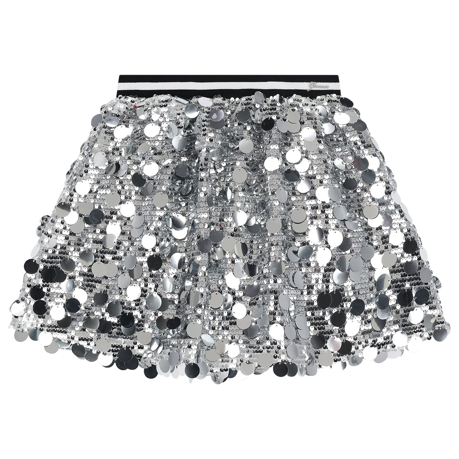 Girls Silver Sequins Skirt, 1, hi-res