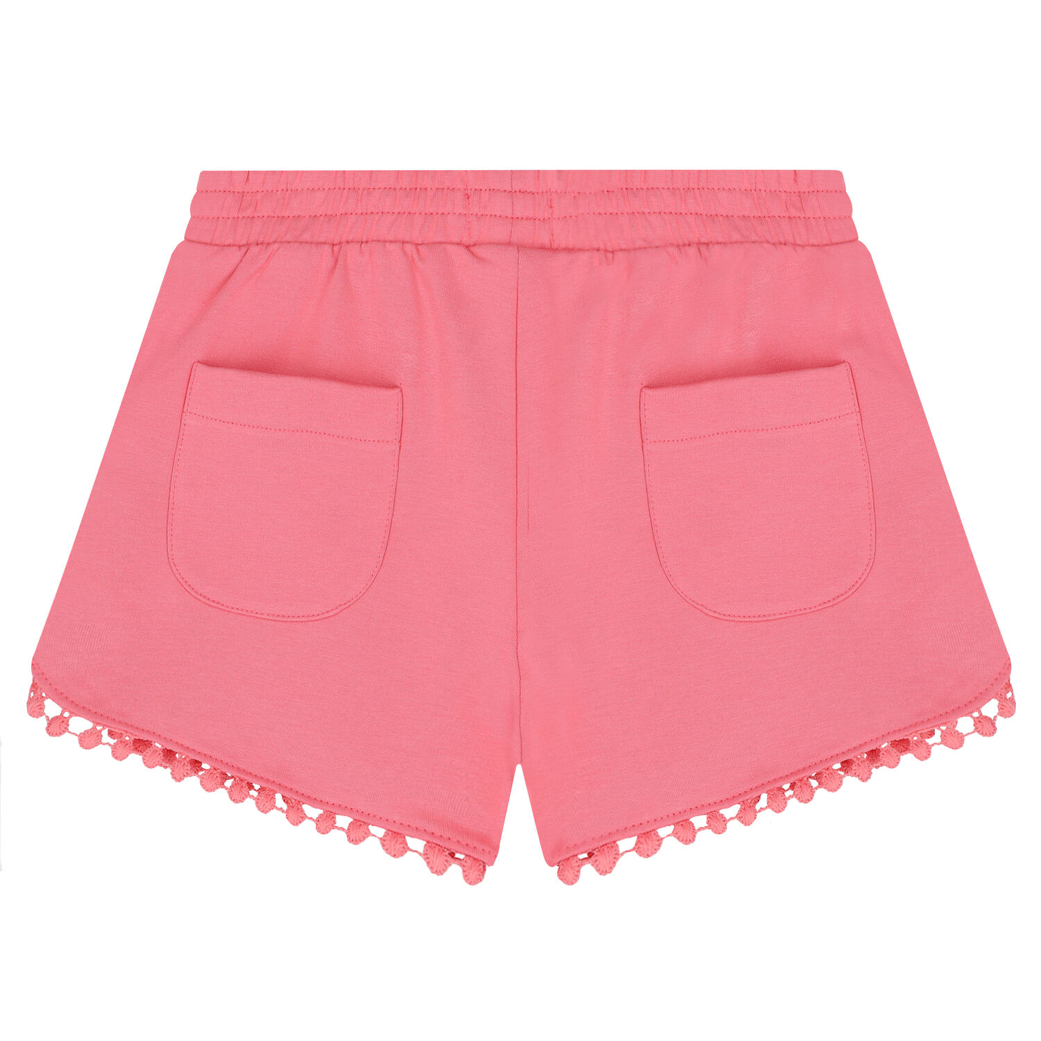 Girls Pink Cotton Jersey Shorts, 3, hi-res