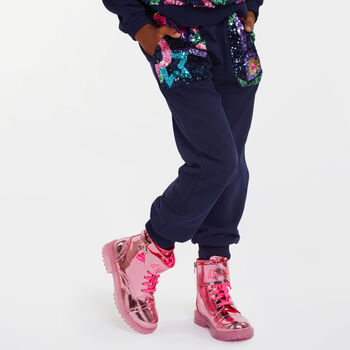 Girls Pink Logo Boots