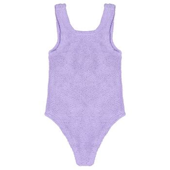 Girls Lilac Crinkle Swimsuit
