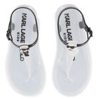 Girls White Karl & Choupette Jelly Sandals, 2, hi-res