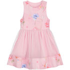 Girls Pink Floral Dress, 1, hi-res