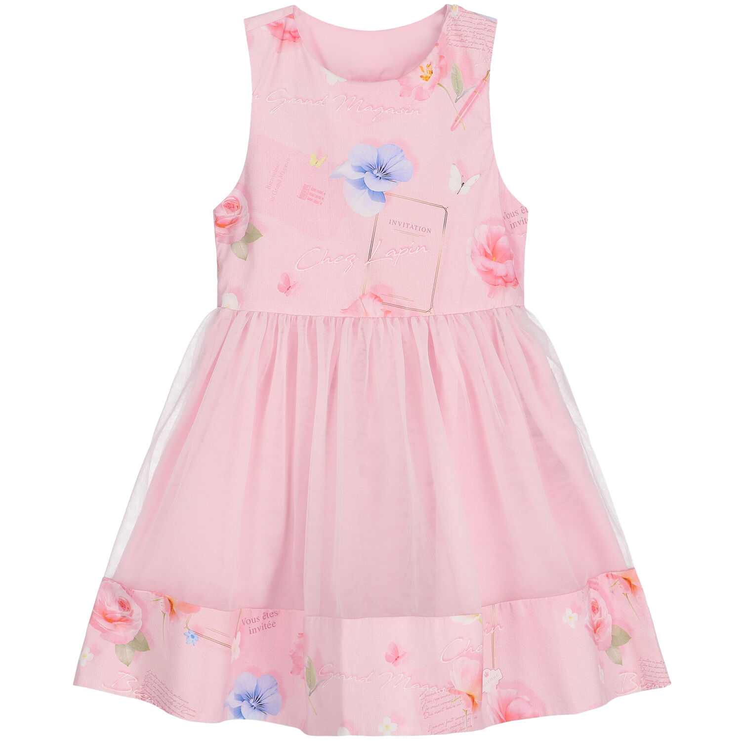 Girls Pink Floral Dress, 1, hi-res image number null