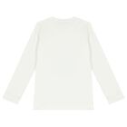 Girls White Disney Logo Long Sleeve Top, 1, hi-res