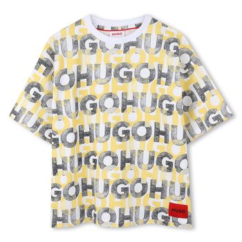 Boys White Monogram Logo T-Shirt