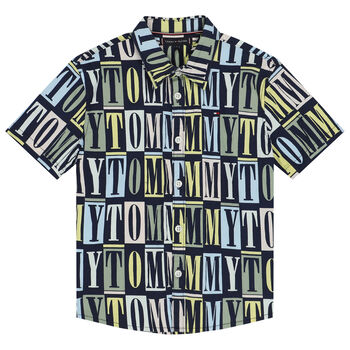 Boys Navy Blue Logo Shirt