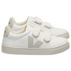 White Logo Leather Trainers , 1, hi-res