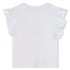 Girls White Heart T-Shirt, 1, hi-res