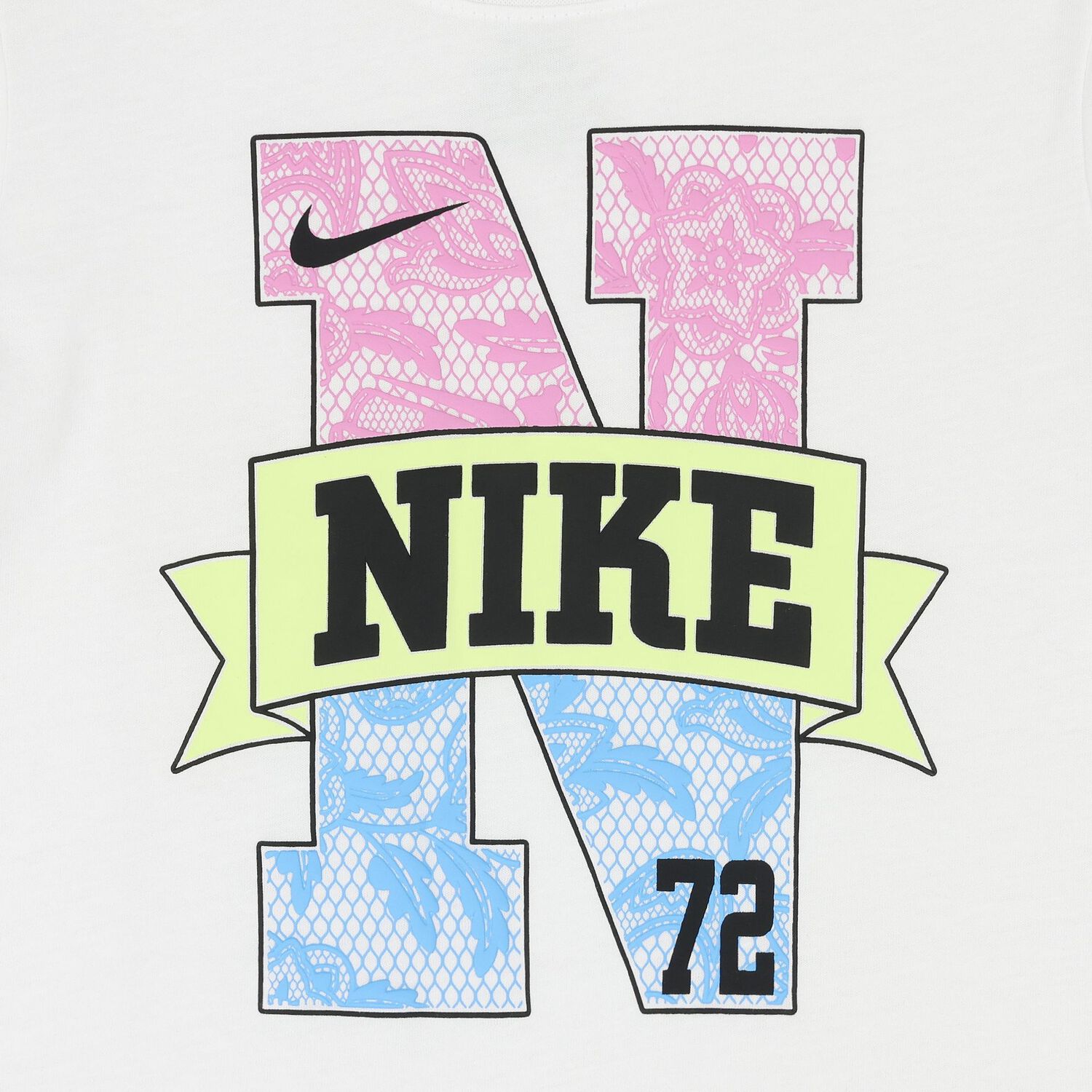 تيشيرت للبنات بالشعار باللون الأبيض, 1, hi-res