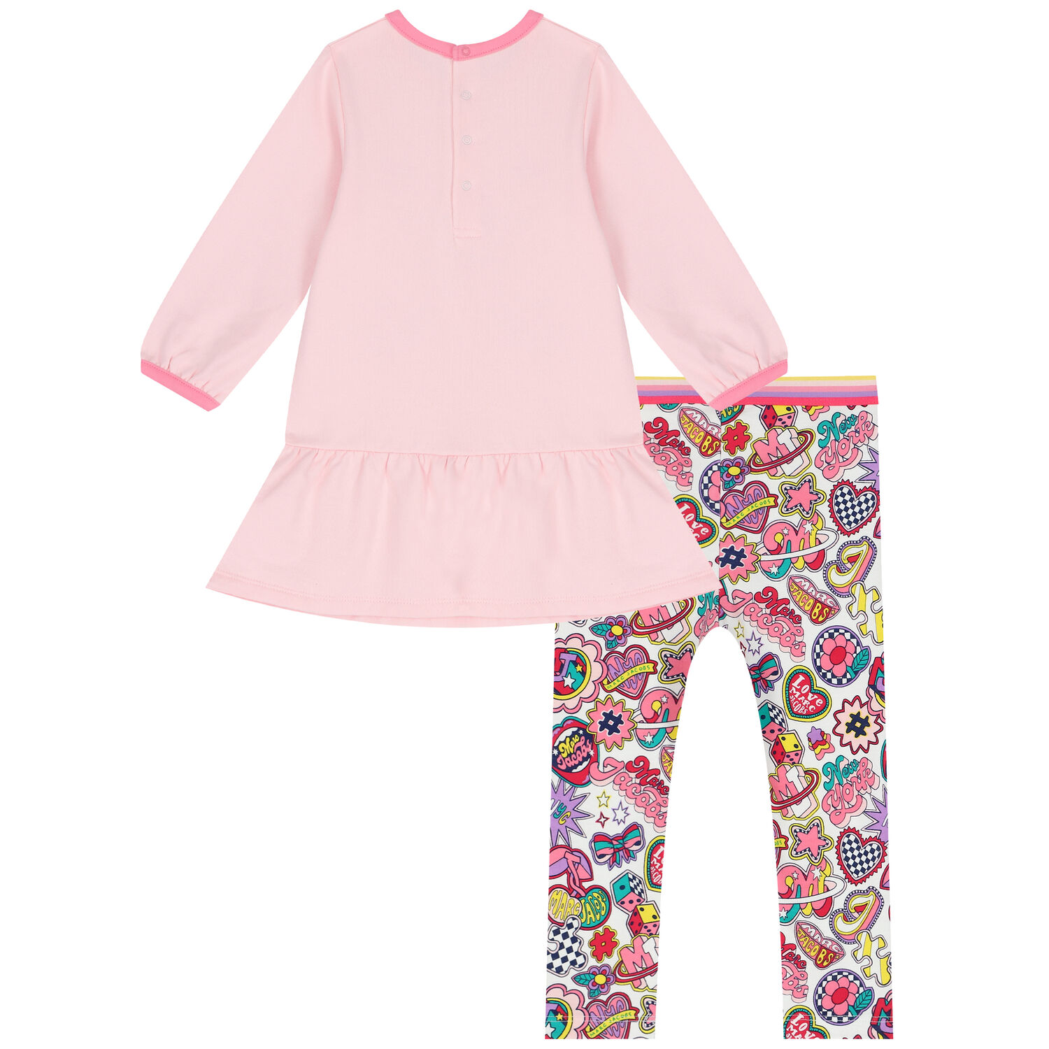 Younger Girls Pink Logo Dress Set, 1, hi-res