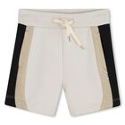 Younger Boys Beige Striped Shorts, 2, hi-res