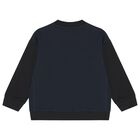 Boys Navy Blue Logo Sweatshirt, 1, hi-res