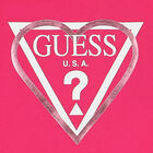 توب بنات بأكمام بالشعار باللون الوردي, 1, hi-res