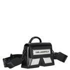 حقيبة يد للبنات بالشعار باللون الأسود, 1, hi-res