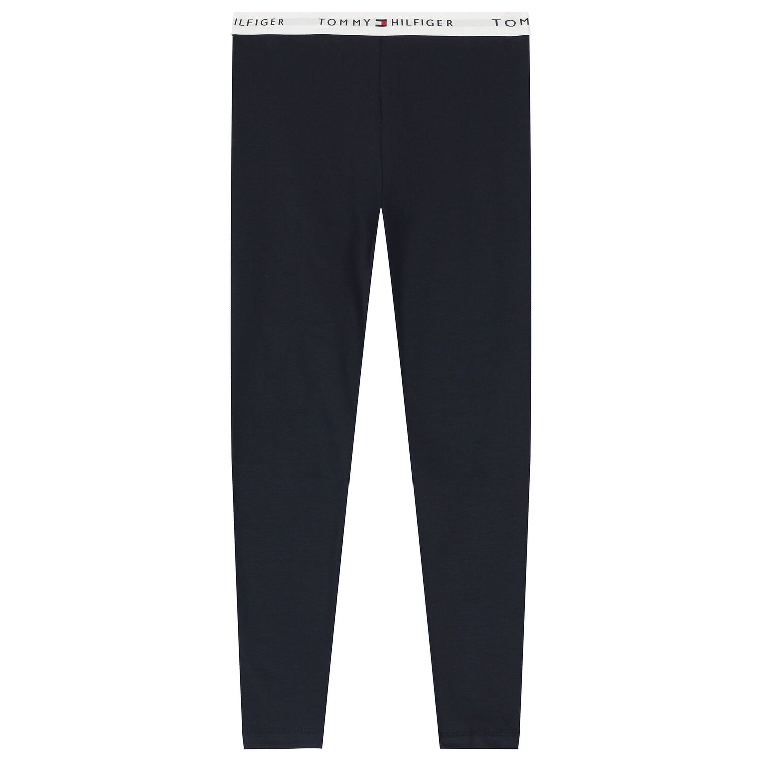 بنطلون ضيق قطني للبنات باللونين الأبيض والأزرق الداكن (عبوة من قطعتين), 1, hi-res image number null