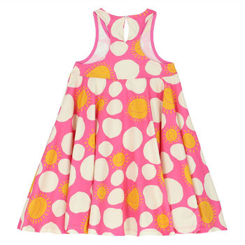 Girls Pink & Multicolor Cotton Dress