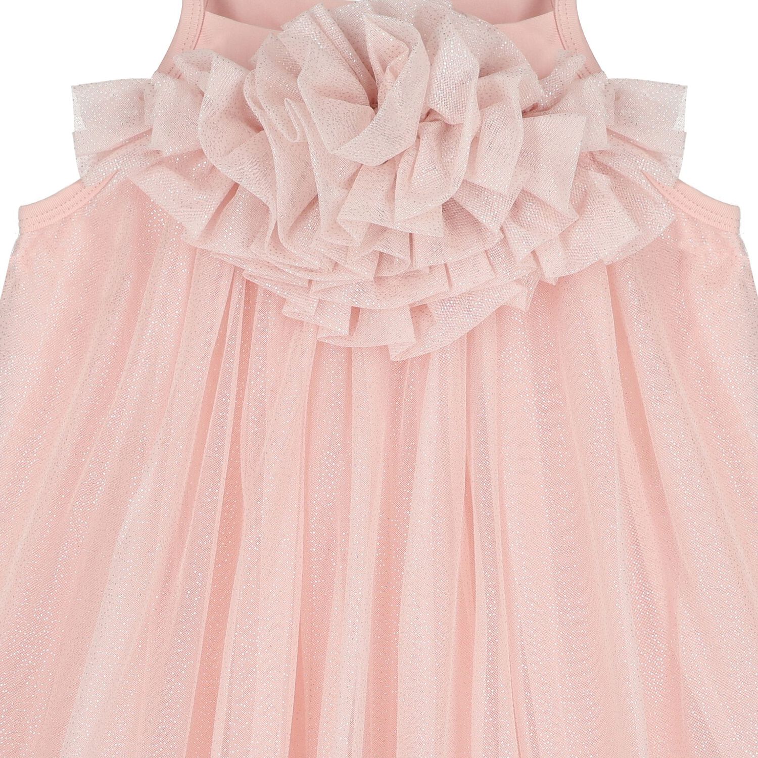 Girls Pink Embellished Tulle Dress, 1, hi-res