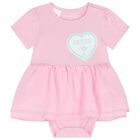 Baby Girls Pink Heart Dress, 1, hi-res