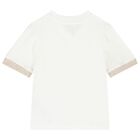 طقم شورت بشعار باللون العاجي والبيج للأولاد, 1, hi-res