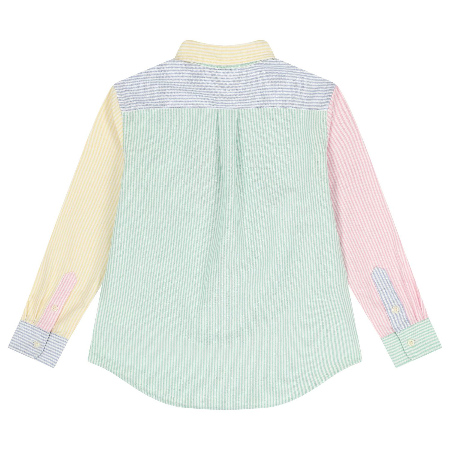 Boys Blue & Green Striped Shirt , 1, hi-res