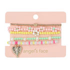 Girls Pink Beaded Bracelets (5 Pack), 1, hi-res