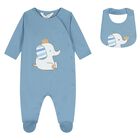 Baby Boys Blue Elephant Babygrow Gift Set, 2, hi-res
