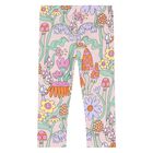 Younger Girls Pink Flower Leggings, 1, hi-res