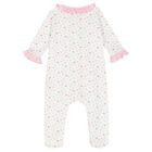 Baby Girls White & Pink Floral Babygrow, 1, hi-res