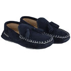 Boys Navy Suede Shoes, 1, hi-res