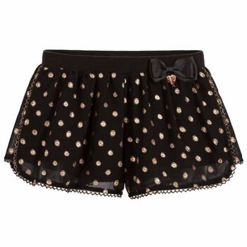 Girls Black & Gold Shorts