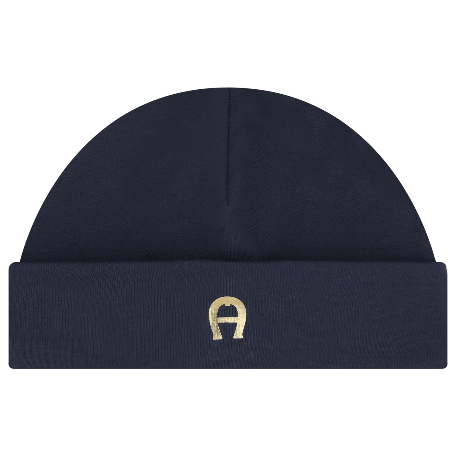Baby Boys Navy Blue & Gold Logo Hat, 3, hi-res
