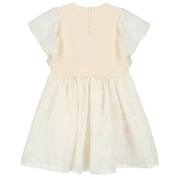 Girls Ivory Logo Bag Dress