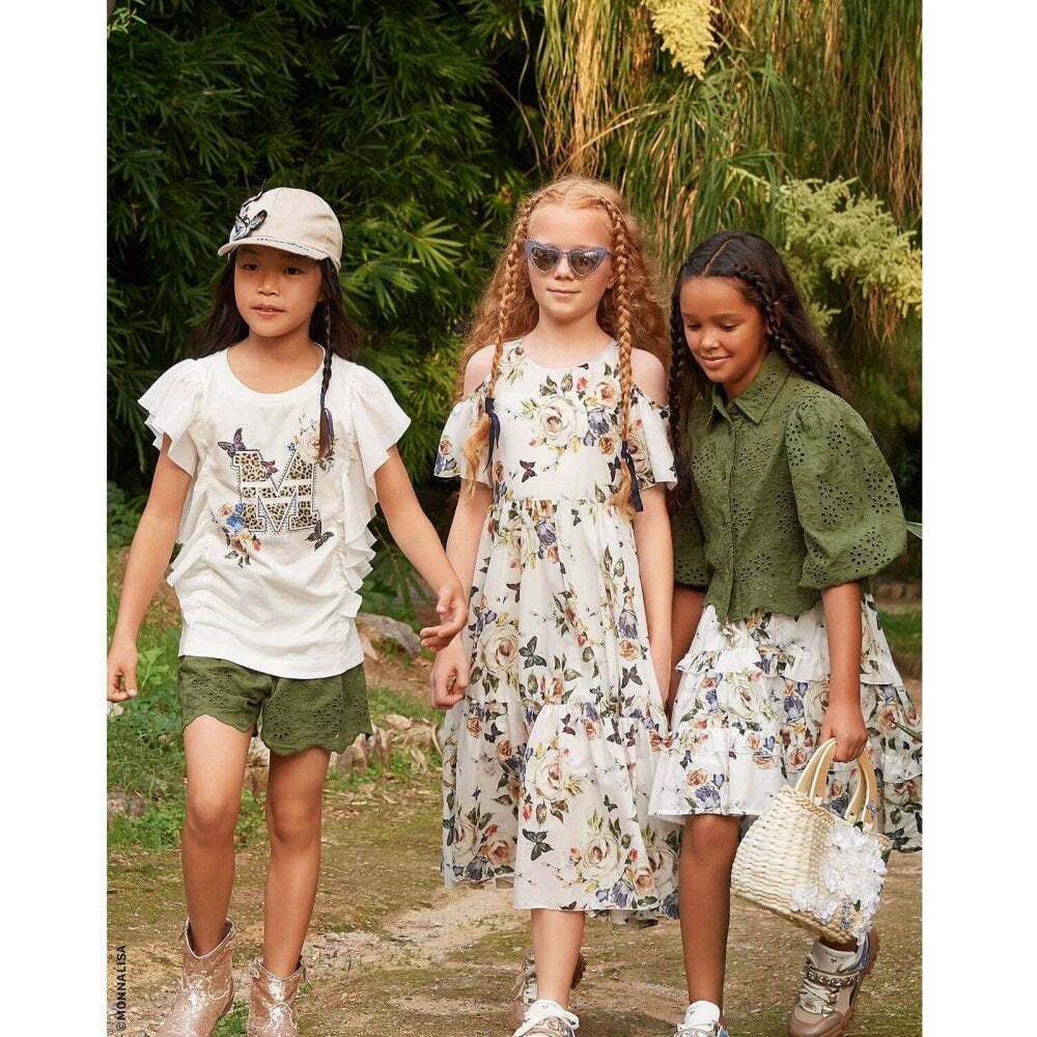 Girls Broderie Anglaise Shorts, 1, hi-res