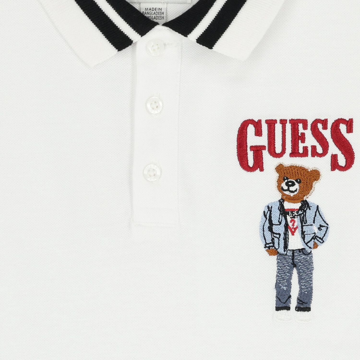 قميص اولاد بولو بالشعار تيدى بير باللون الابيض , 1, hi-res