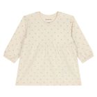 طقم فستان بنات بالشعار باللون العاجى , 1, hi-res