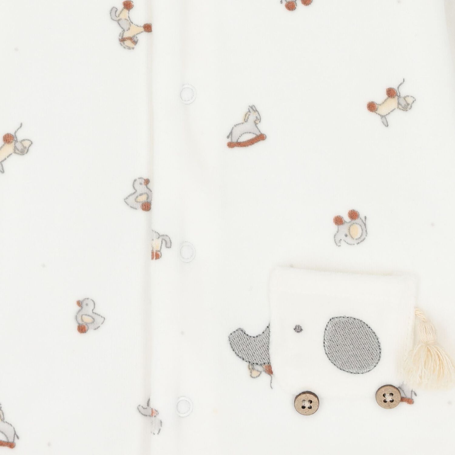 White & Grey Babygrows ( 2-Pack ), 1, hi-res