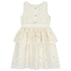 Girls Ivory Floral Cutwork Dress, 1, hi-res