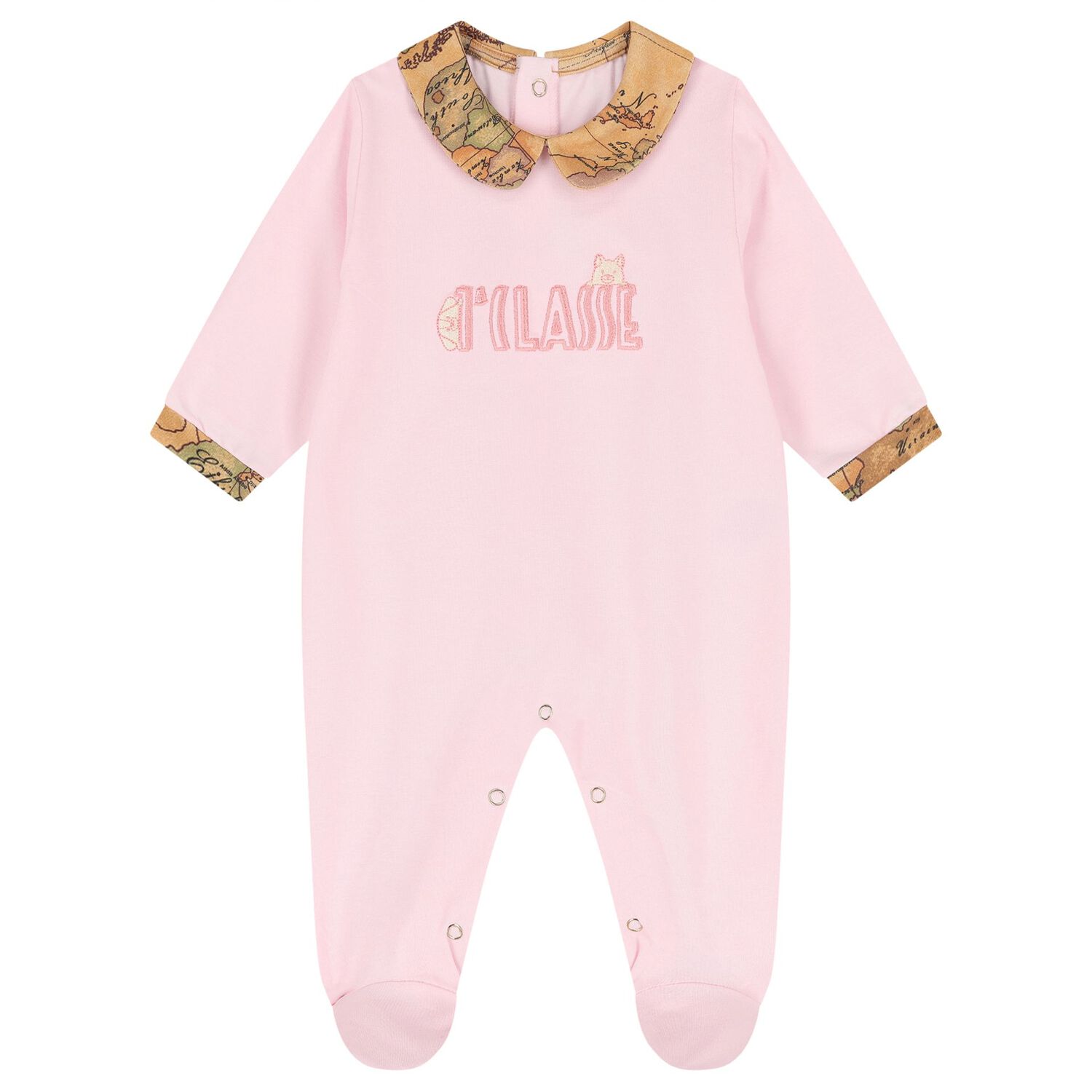 Baby Girls Pink & Beige Geo Map Babygrow Gift Set, 2, hi-res