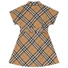 Girls Beige Check Dress, 1, hi-res